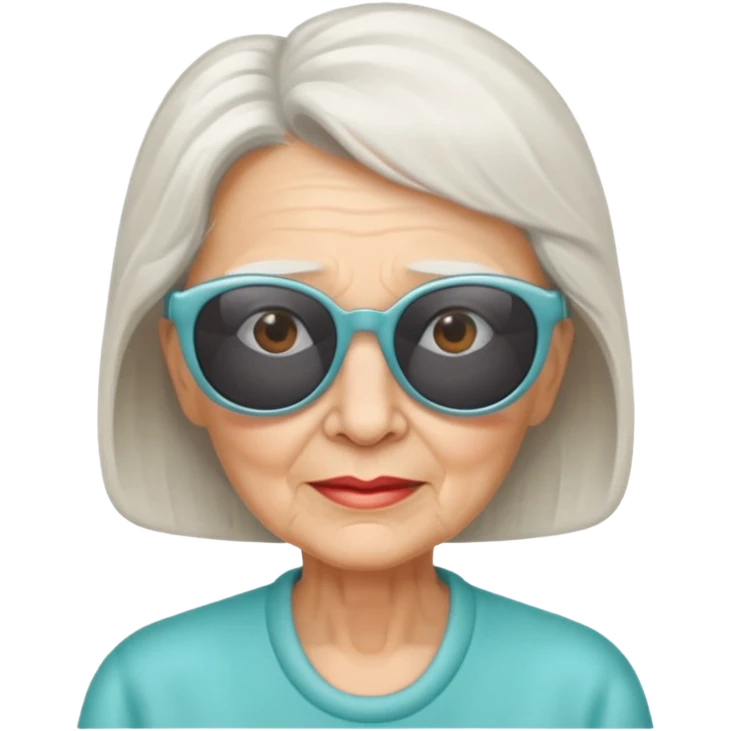 elderly woman with sunglasses emoji