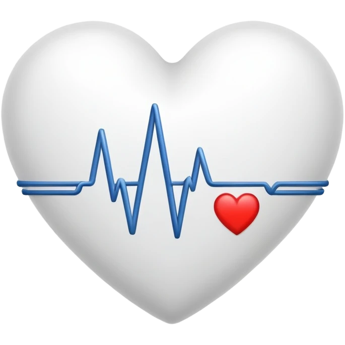 Cœur blanc avec lignes ECG intégrées emoji