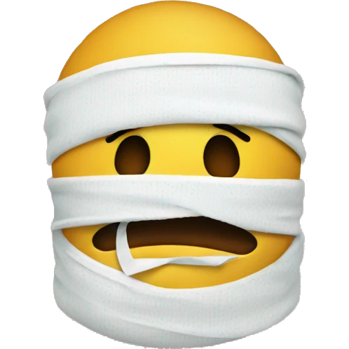 sick emoji with bandages wrapped around his head emoji