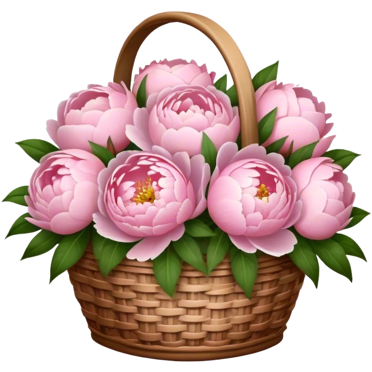 basket of light pink peonies and roses  emoji