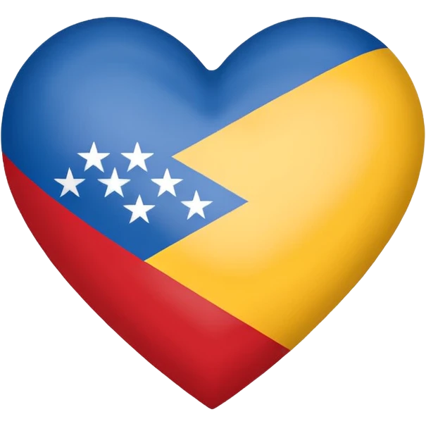 corazon con los colores de la bandera de venezuela emoji