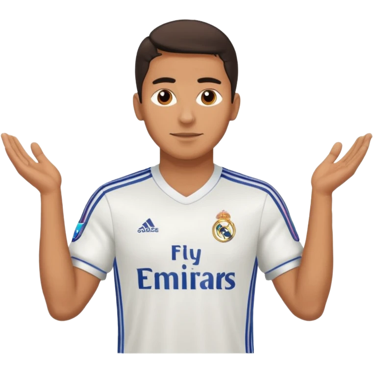 Latin male wearing adidas real madrid jersey emoji