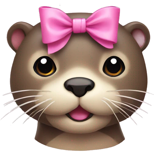 otter with pink bow emoji