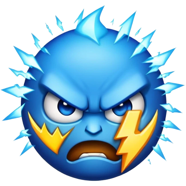 Angry blue emoji