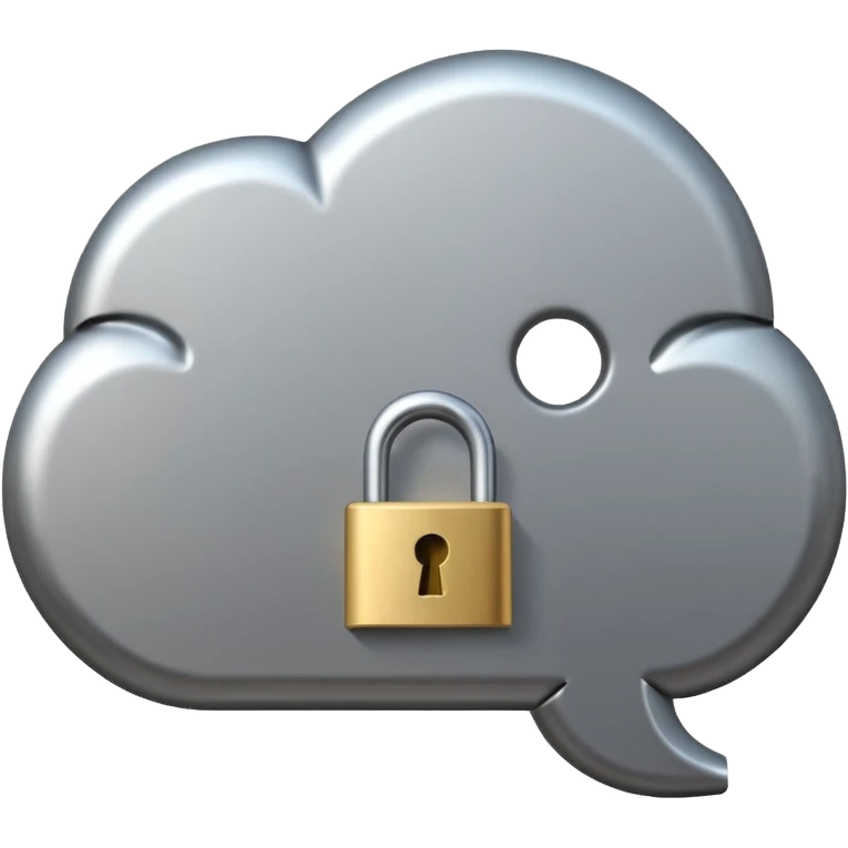 Slack emoji icon representing a conversation blocked by an external party, chat bubble with a lock or barrier, subtle external link or globe symbol, simple bold readable small size emoji