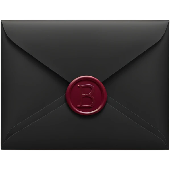 black envelope with burgundy wax seal emoji