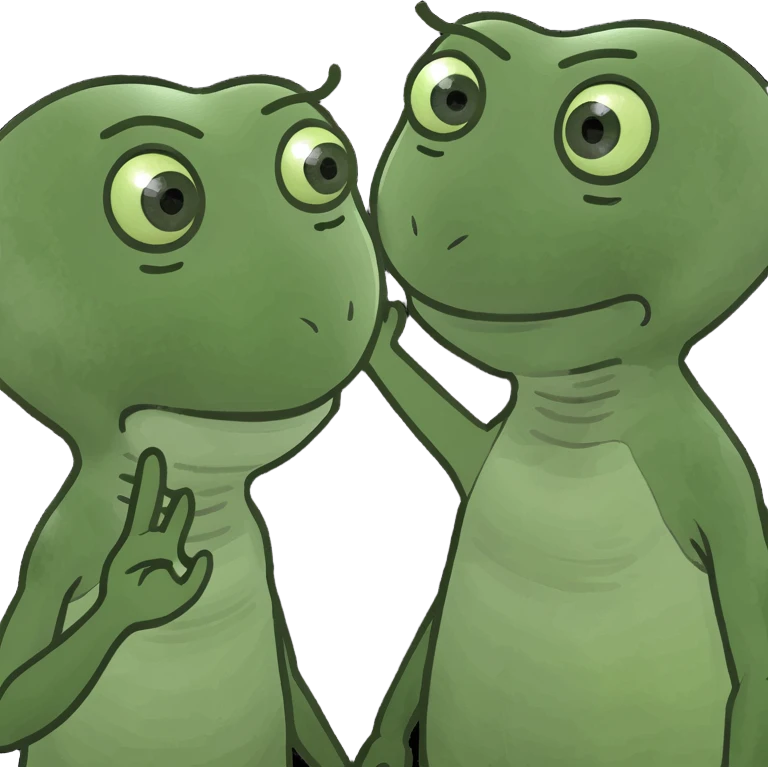 two aliens, a small one and a large one, are standing in an embrace and one is waving his hand emoji