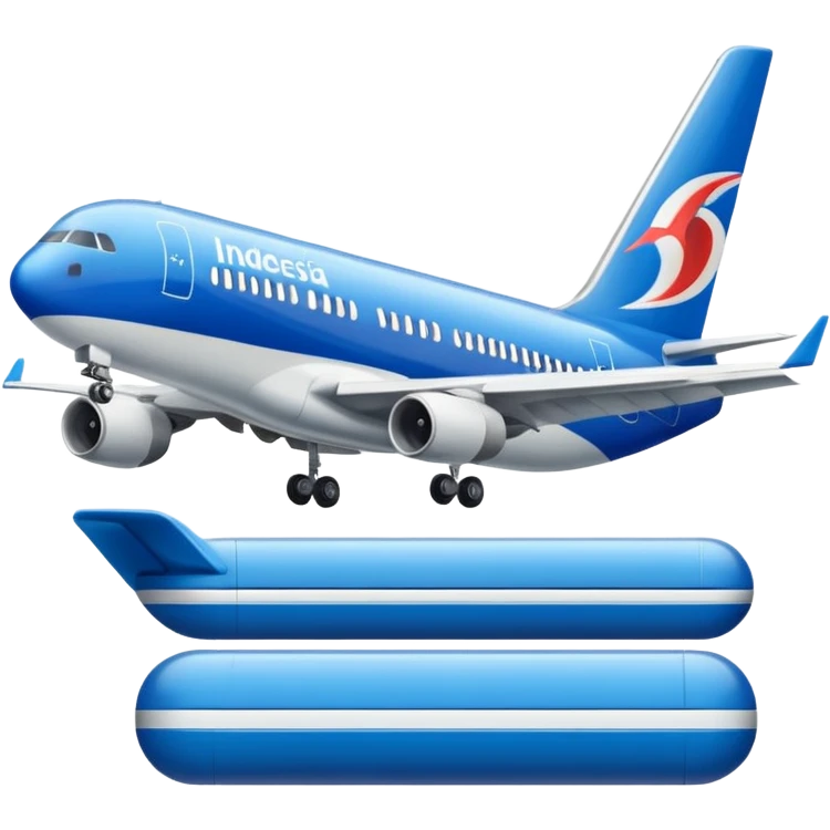 Indonesia airlines take off in airport emoji