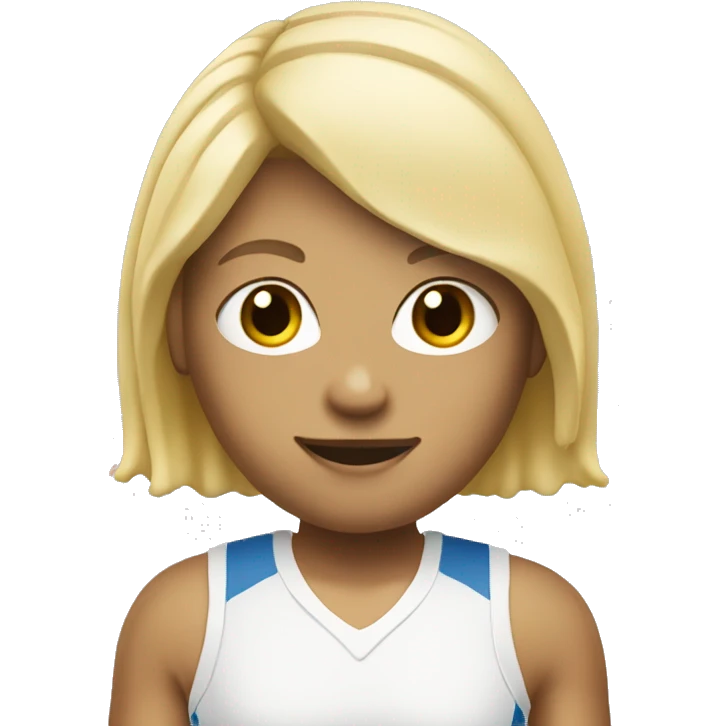 Tennis player with cake white skin blonde hair emoji