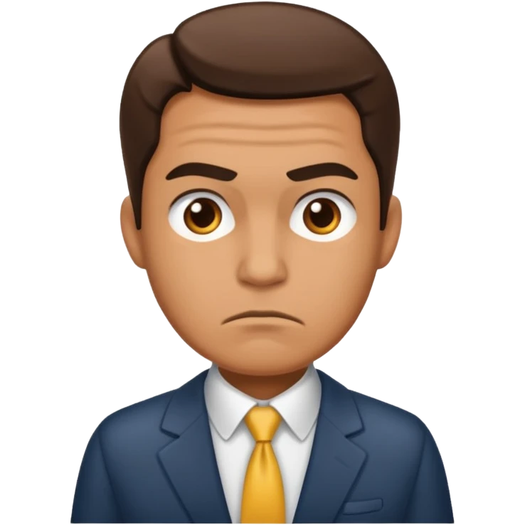 a salesman without a smile emoji