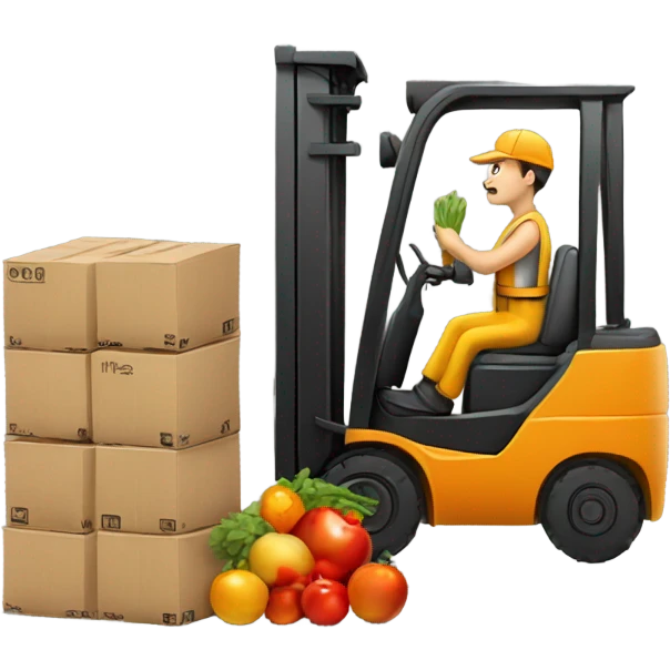 Forklift carry produce emoji