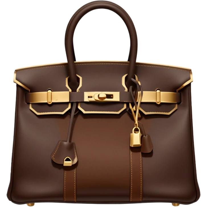 hermes birkin deep chocolate brown color bag emoji