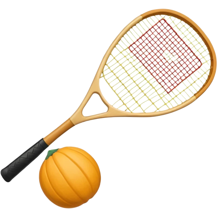 Squash racket hitting a squash ball emoji