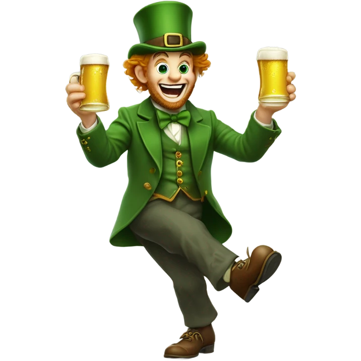 Drunk leprechaun doing a jig emoji