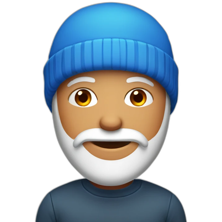 white guy with brown-orange beard, blue eyes and an orange beanie emoji