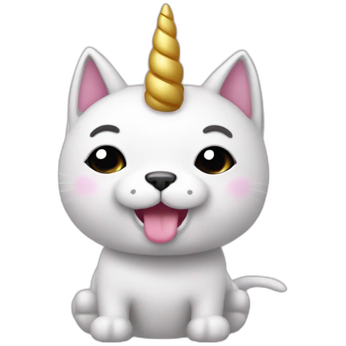 Cute kawaii Cat dog unicorn emoji