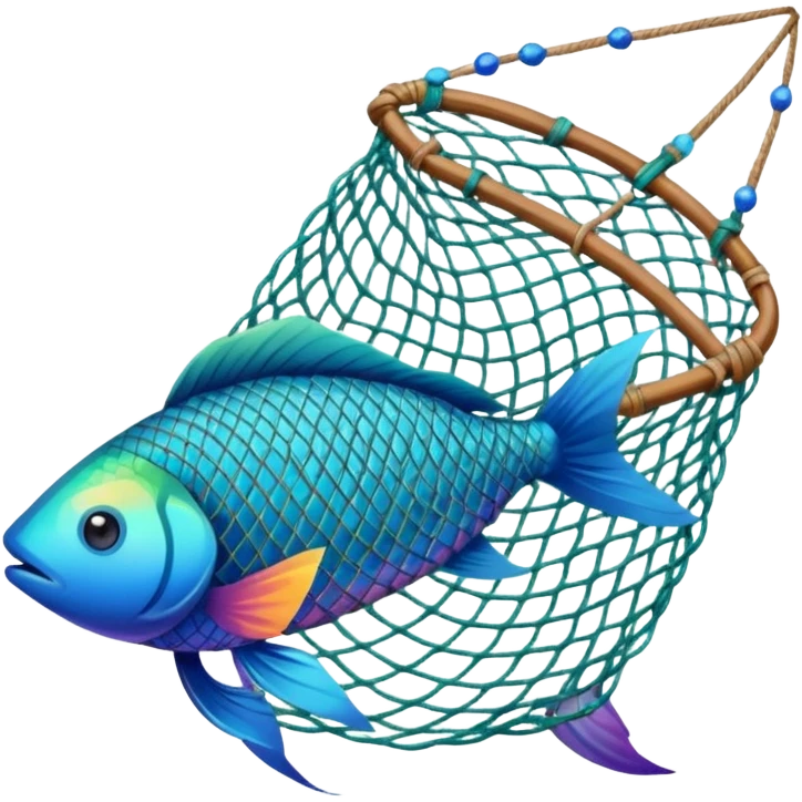 fishing net with fishes emoji