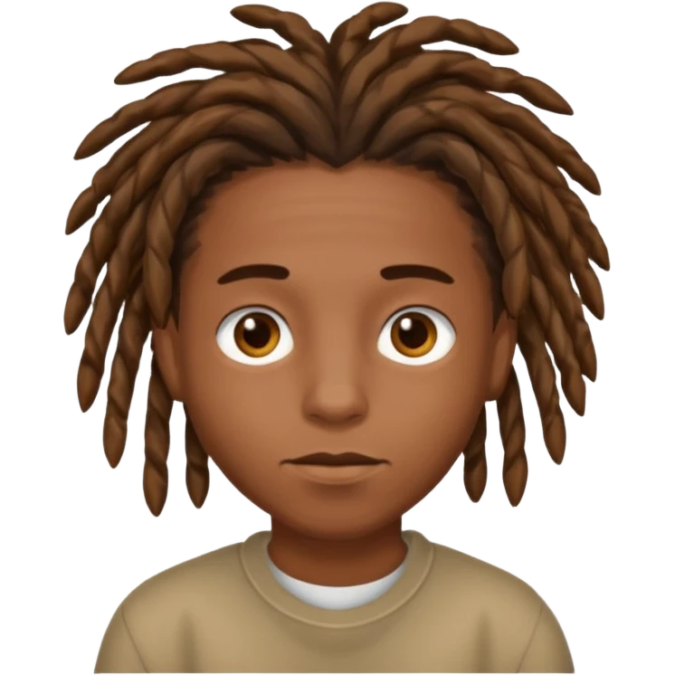 Boy with a locs hair on face  emoji