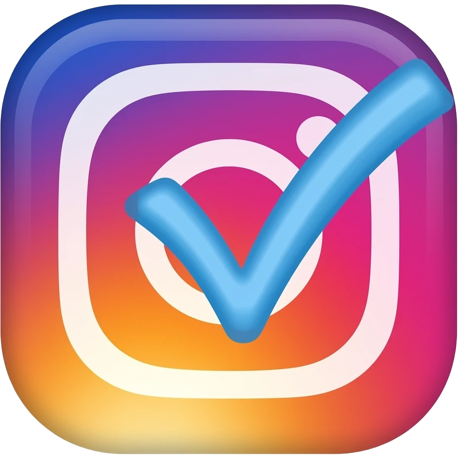 I want a verification badge blue tick for insta emoji