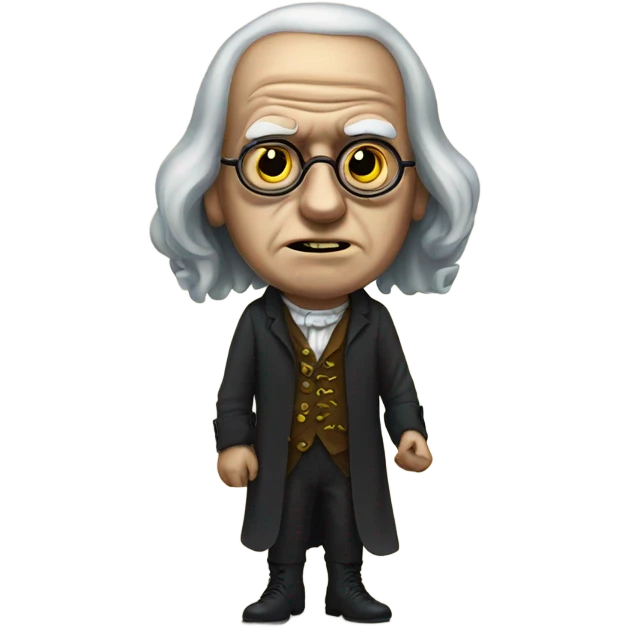 Benjiman Franklin with a zombie face emoji
