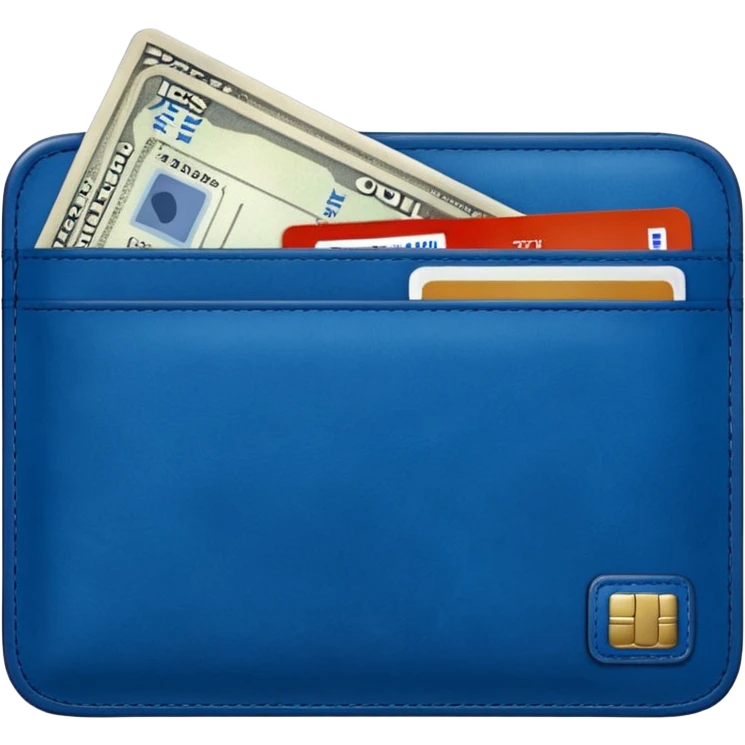 Travel lue wallet – larger, holds passport and tickets.
 emoji