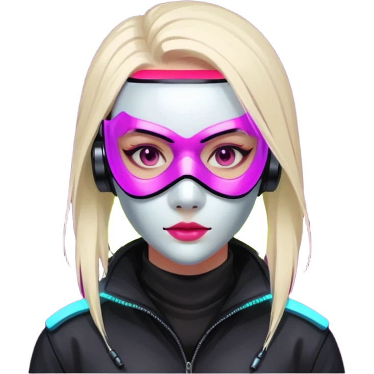 cyberpunk masked girl programmer emoji