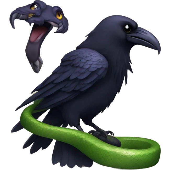 Raven and a snake emoji
