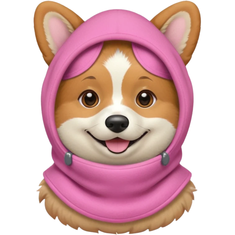 Corgie in Pink balaklava emoji