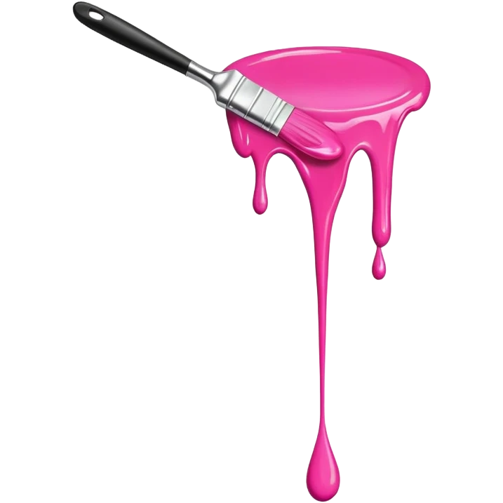  flying art brush dripping pink slop  emoji