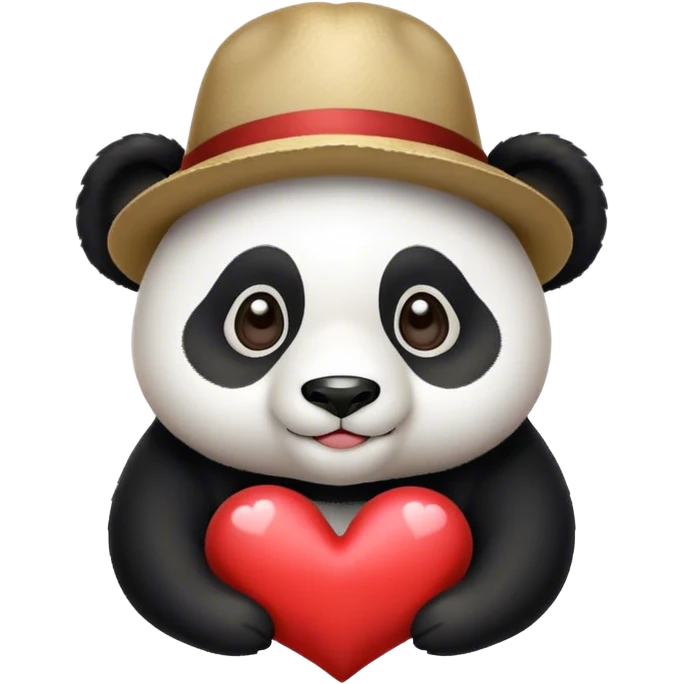 Panda with hat in love emoji