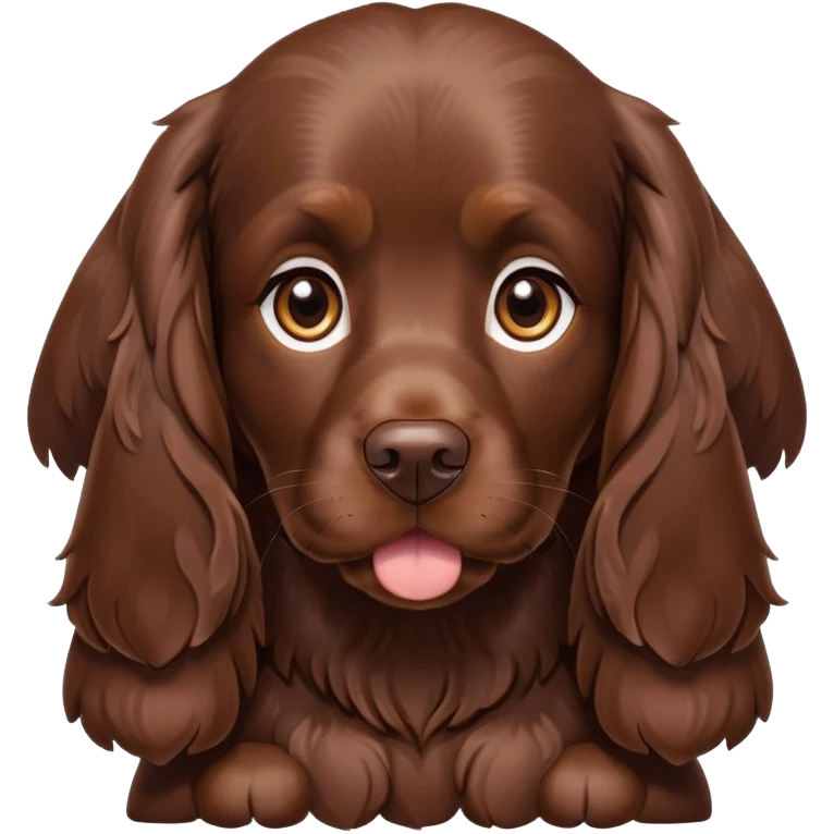 Chocolate brown working cocker spaniel emoji