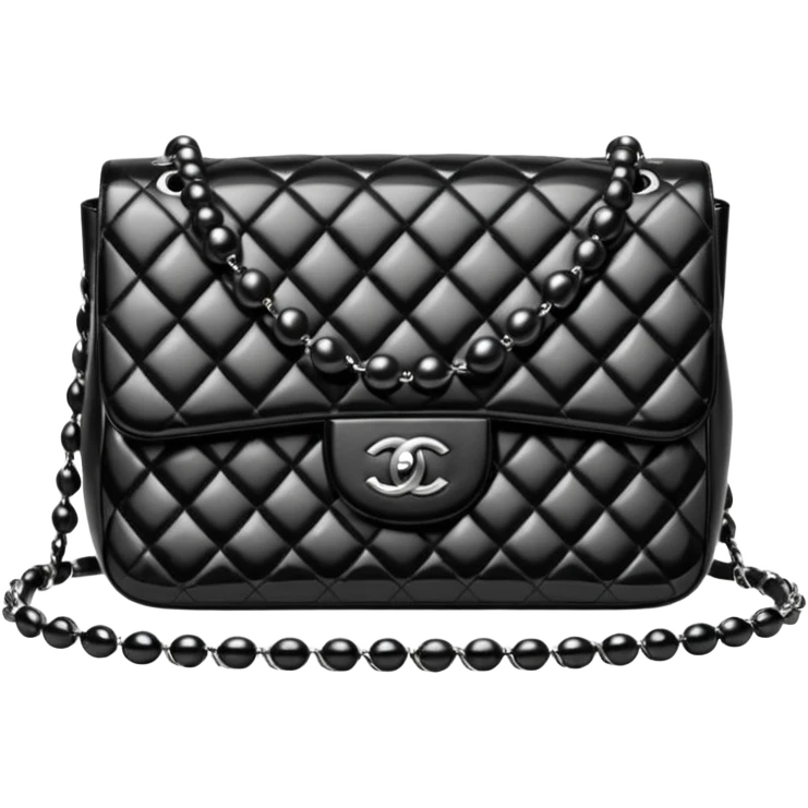 chanel black pearl bag emoji