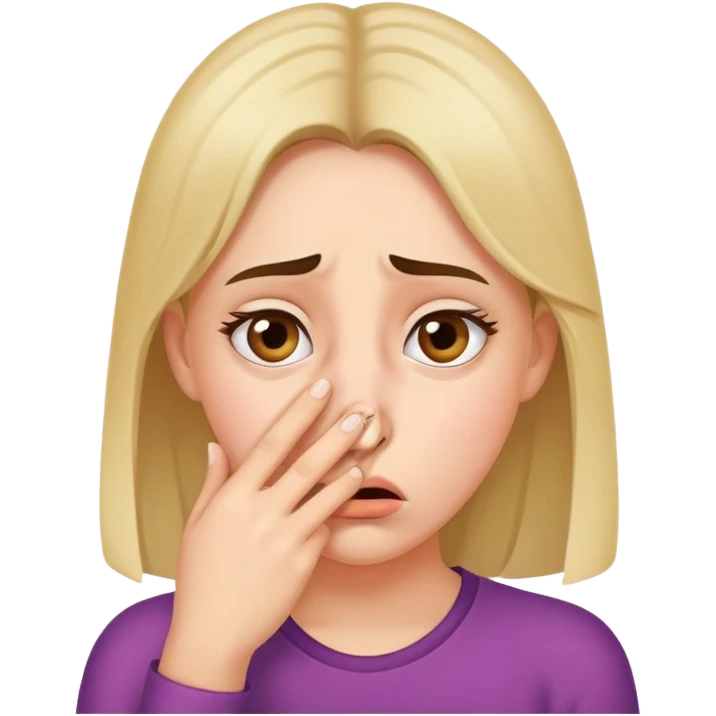 Girl covering nose bad smell emoji
