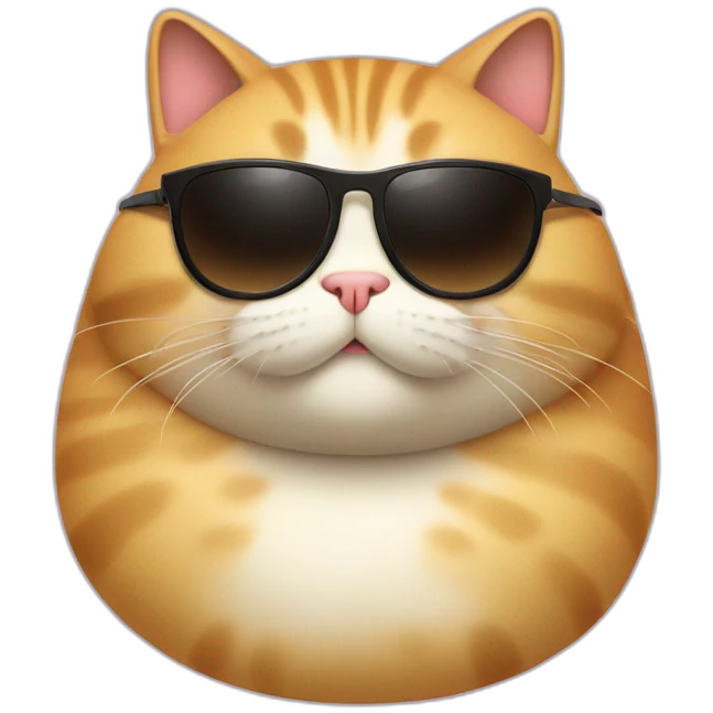 fat cat with sunglass emoji