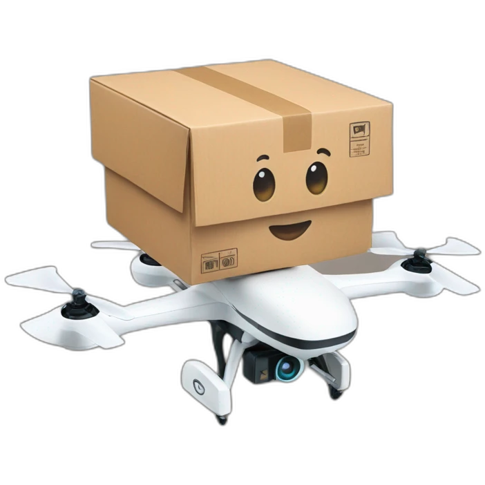 Delivery drone with a delivery box emoji