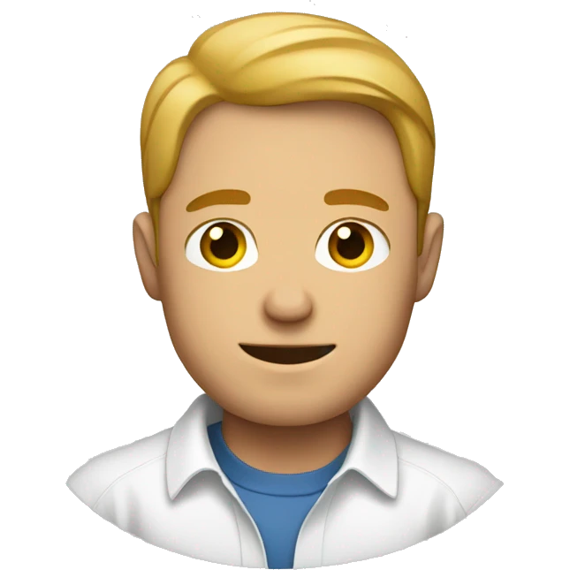 a white man holding the collar of his shirt emoji