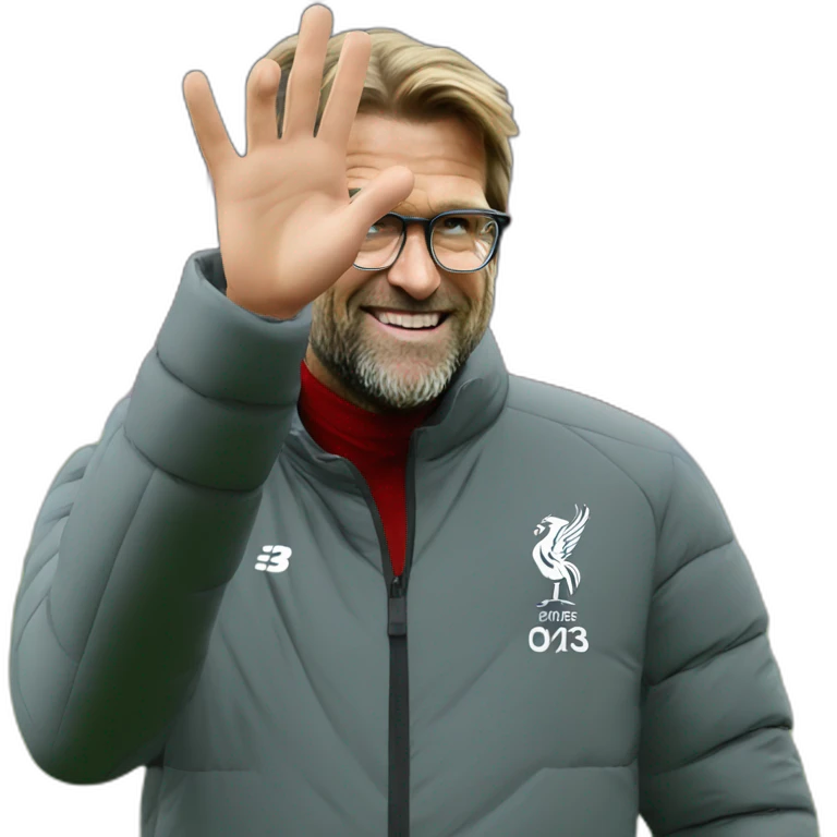 Jurgen Klopp waving hi emoji