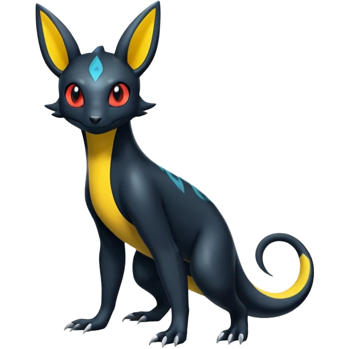 Shiny Salandit-Umbreon-Quilava-Fakémon-hybrid-creature (full body)  emoji