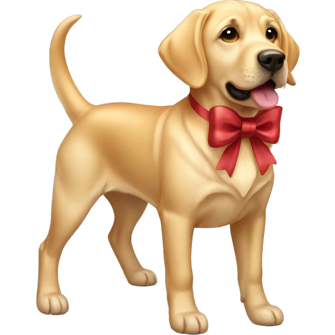 Golden Labrador with a bow emoji