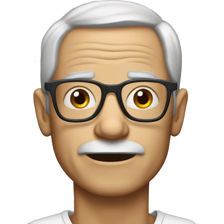 skinny 60 year old white man with glasses emoji