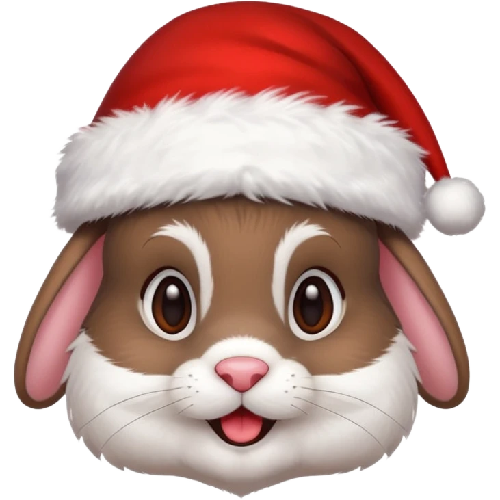 Brunette rabbit christmas emoji
