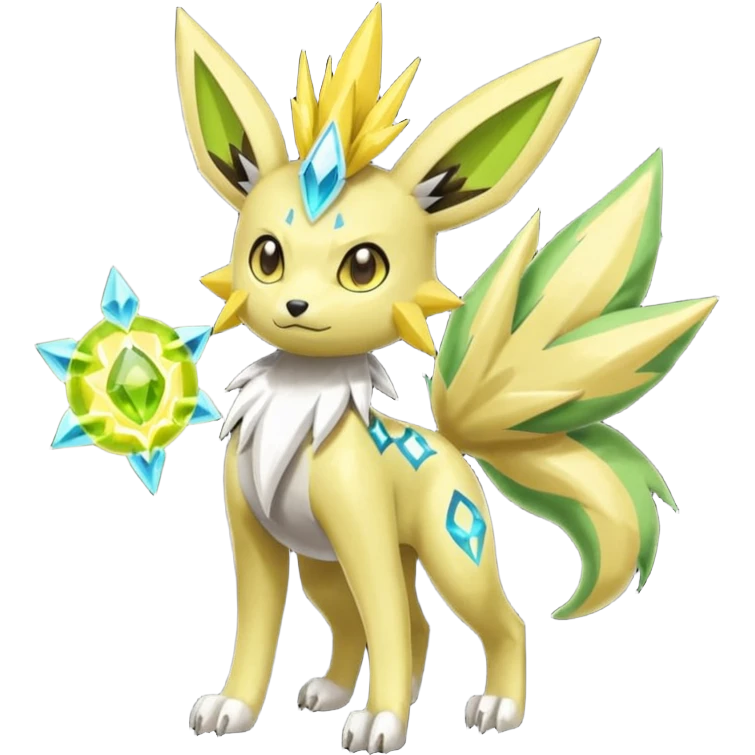 Meloetta-Zygarde-Electrike-Jolteon-Manectric-Fakémon-fusion, full body emoji