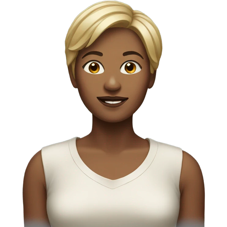 realistic portrait of woman with short hair emoji
