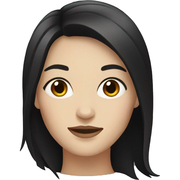 white woman with black hair emoji