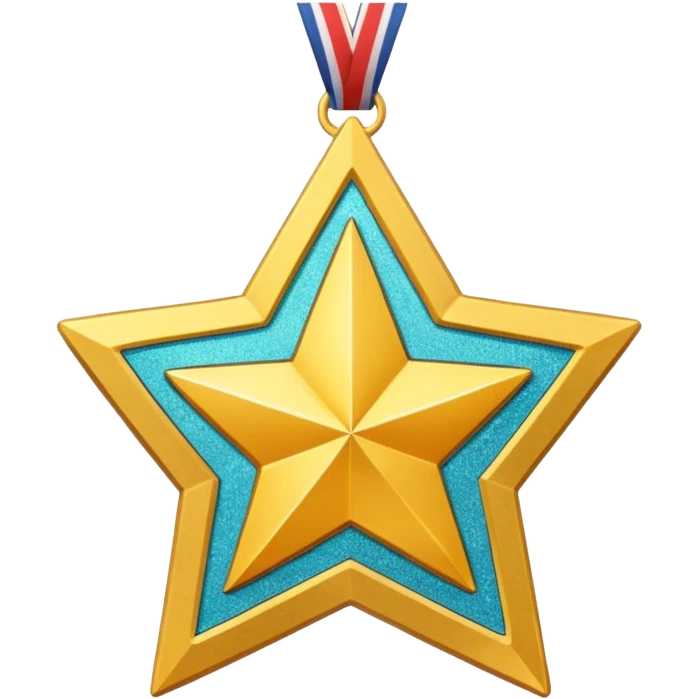 a glittery golden star-shaped medal with a soft cardboard texture emoji
