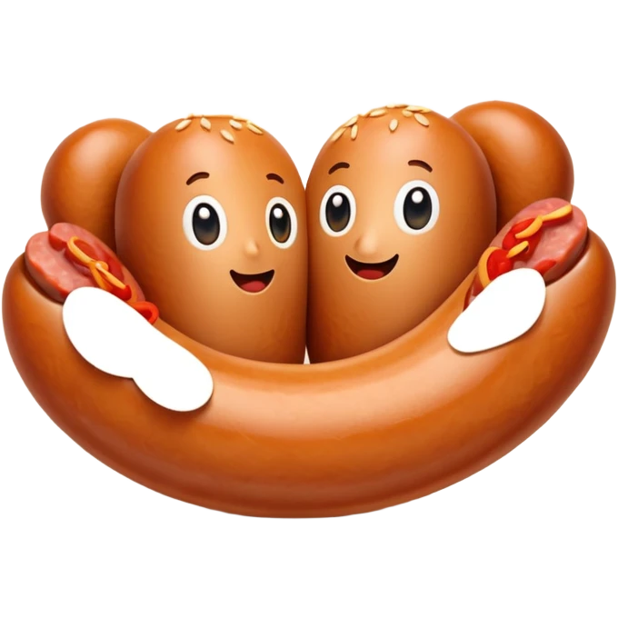 make love-shaped sausages emoji