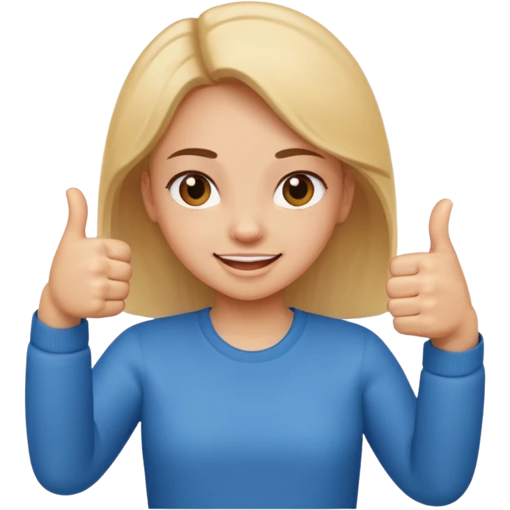 

a girl with a thumb ups and one with thumbs odwnv



 emoji