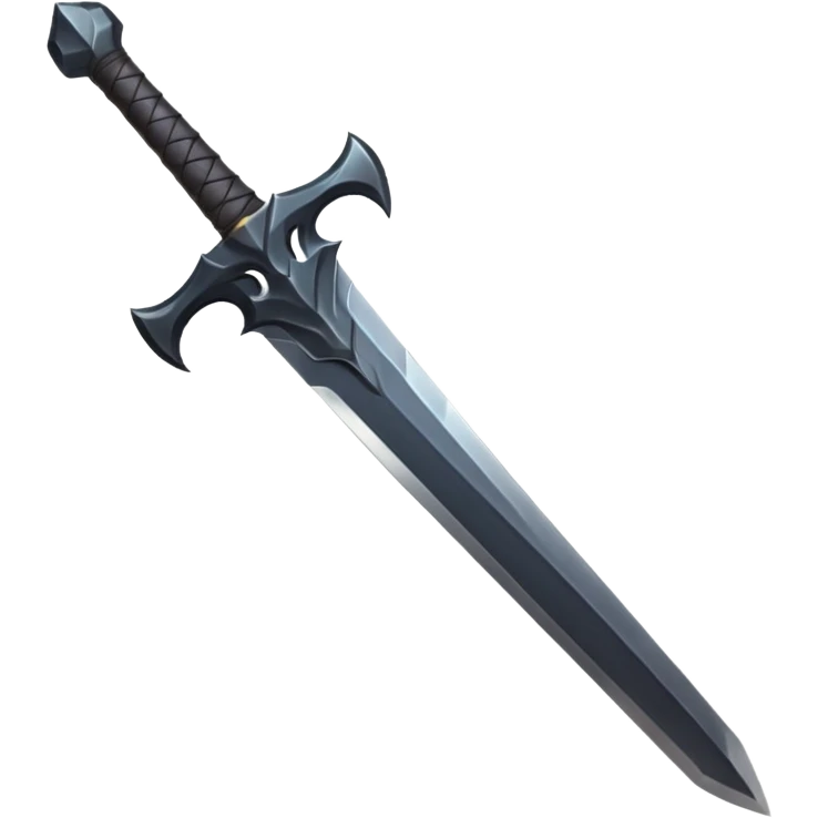 iOS emoji, minimal dark sword, flat design, fantasy emoji