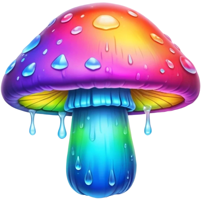  melting neon rainbow mushroom  emoji