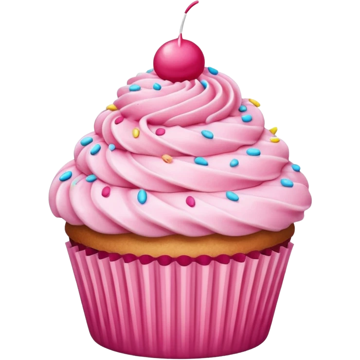 Cupcake with pink icing emoji